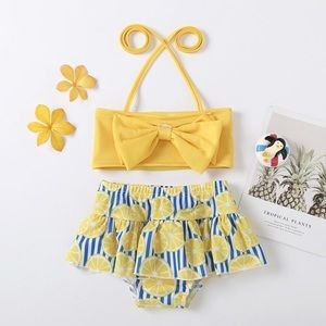 Baby/Toddler Girl 2 Piece Swim Bikini with Lemon Print